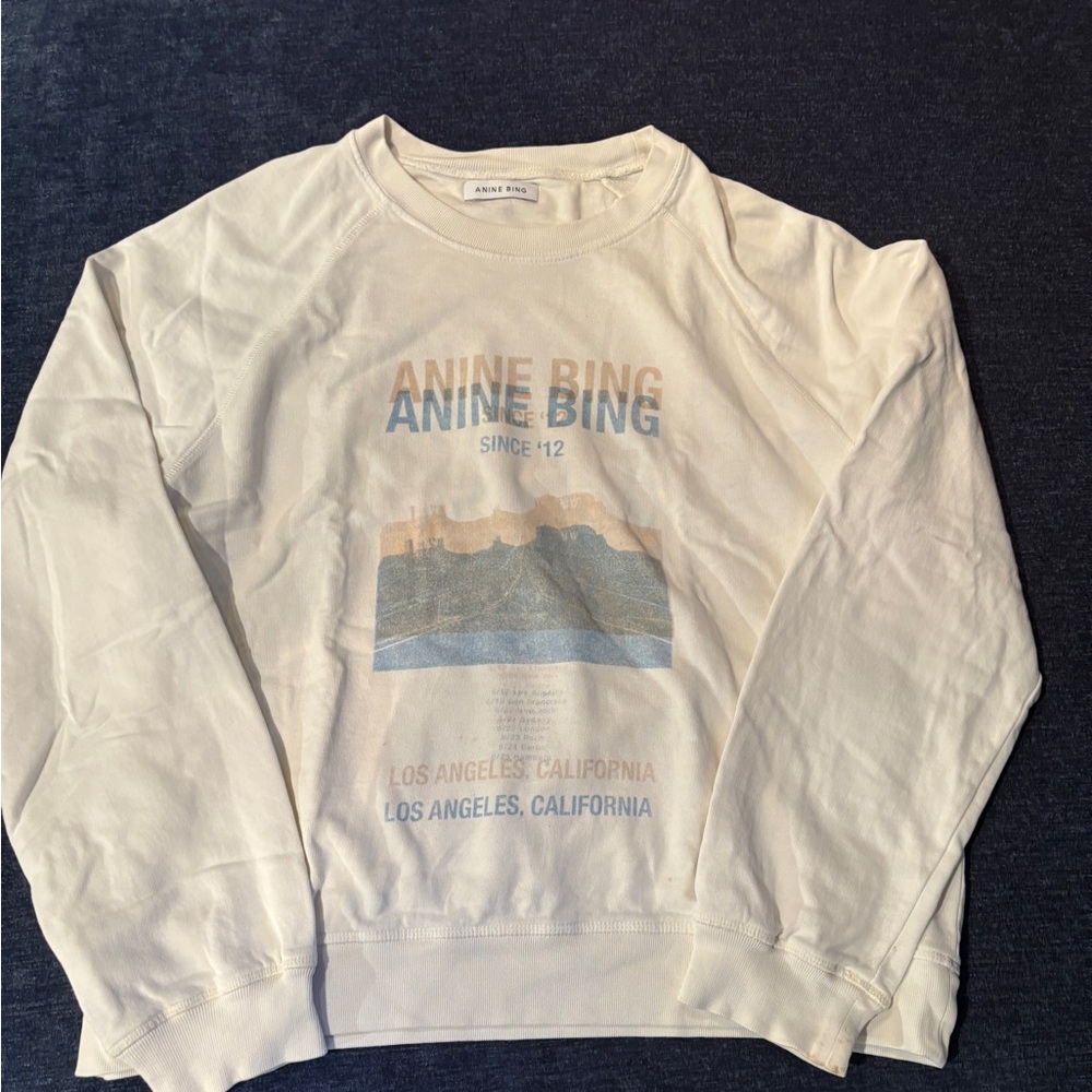 Anine Bing Cream Knit light sweatshirt